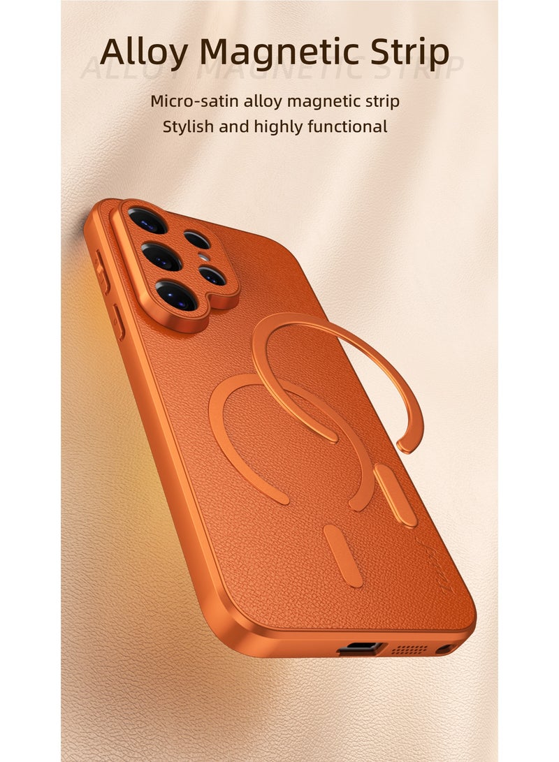 Samsung Galaxy S26 Ultra 5G Phone Case, Magnetic, MagSafe Compatible, Shockproof, Orange - Image 4