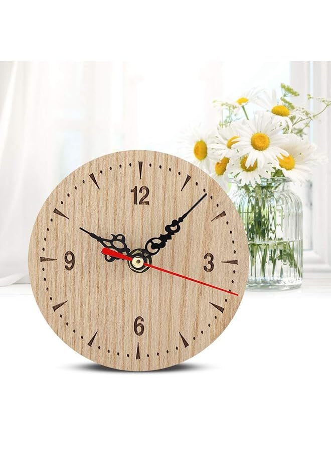 erorex Clock Small Wooden Desk Table Clock Smooth Surface Aluminum Living Room For Office 12Cm In Diameter - Image 3