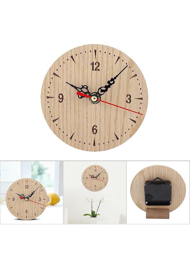 erorex Clock Small Wooden Desk Table Clock Smooth Surface Aluminum Living Room For Office 12Cm In Diameter - Image 4