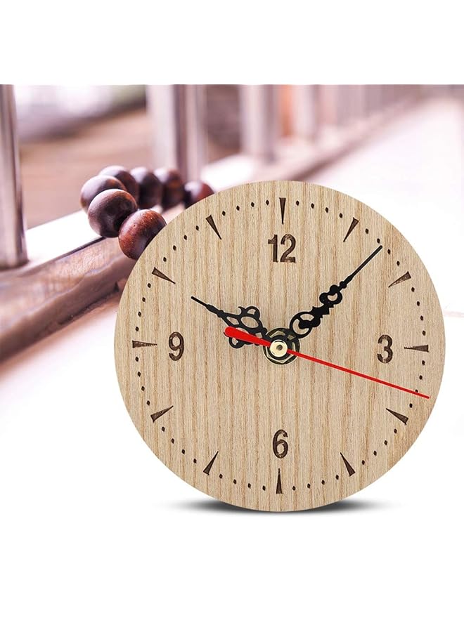 erorex Clock Small Wooden Desk Table Clock Smooth Surface Aluminum Living Room For Office 12Cm In Diameter - Image 2