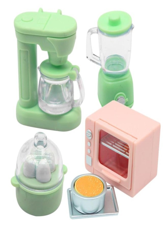 Vicasky Mini Kitchen Dollhouse Accessories Set: 1:12 Scale Oven Coffee Maker Blender Juicer Cheese Cake & Egg Cooker for Dollhouse Kitchen Decor Pretend Play for Kid Toddler Microwave Breakfast - Image 1