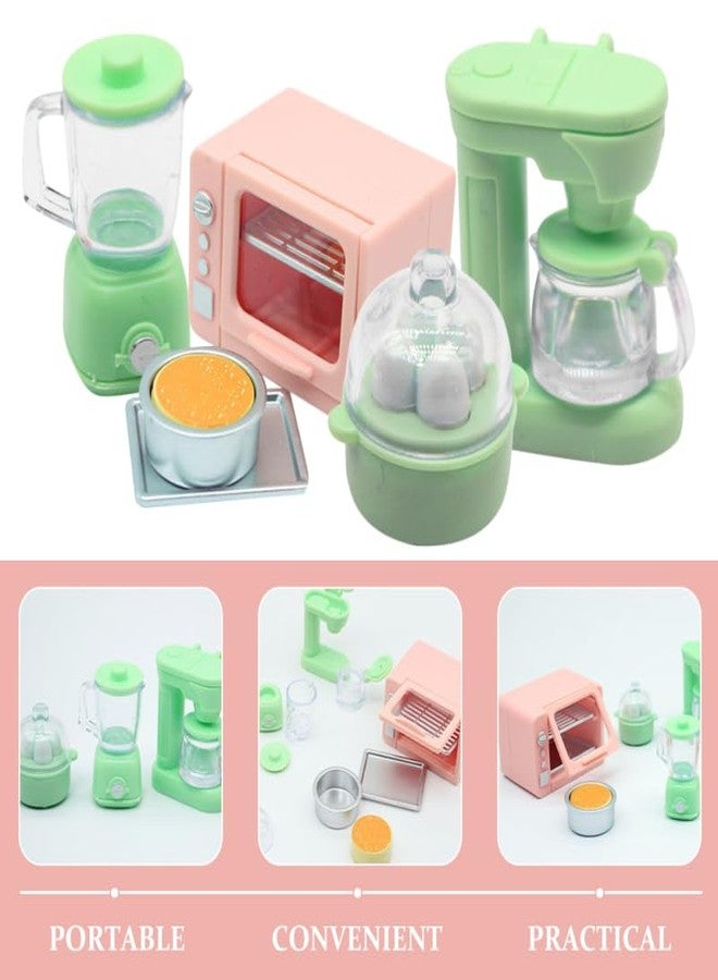Vicasky Mini Kitchen Dollhouse Accessories Set: 1:12 Scale Oven Coffee Maker Blender Juicer Cheese Cake & Egg Cooker for Dollhouse Kitchen Decor Pretend Play for Kid Toddler Microwave Breakfast - Image 2