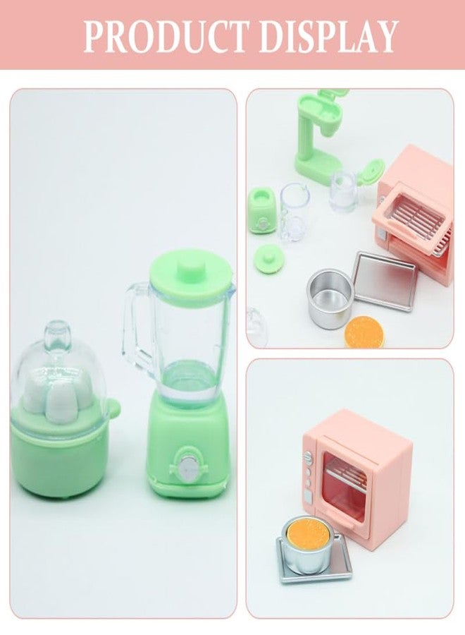 Vicasky Mini Kitchen Dollhouse Accessories Set: 1:12 Scale Oven Coffee Maker Blender Juicer Cheese Cake & Egg Cooker for Dollhouse Kitchen Decor Pretend Play for Kid Toddler Microwave Breakfast - Image 4