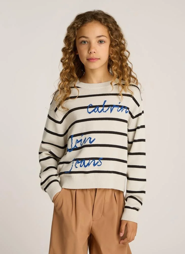 كالفن كلاين جينز Kids Stripe Logo Sweater