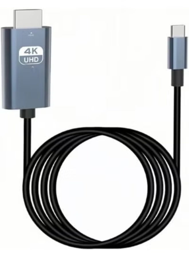 كيبل USB C إلى HDMI – عملي وسهل الاستخدام – دقة 4K@30Hz بطول 2 متر للاستخدام المنزلي والمكتبي - Image 1