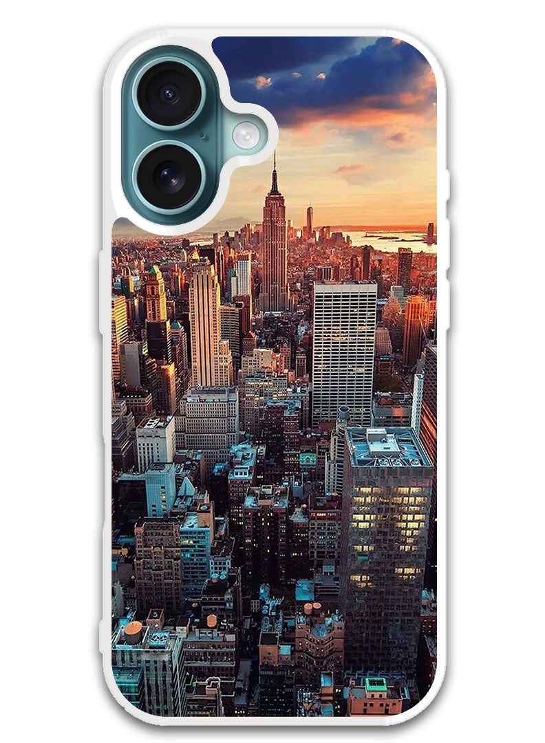 Theodor Protective Case Cover For APPLE IPHONE 16 Plus Newyork City  (White Bumper) - Image 1