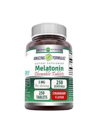 Amazing Formulas Melatonin Chewable Supplement | 5 Mg Per Serving | 250 Tablets | Non-GMO | Gluten-Free | Made in USA (Strawberry Flavor) - pzsku/Z12DE1BDDC645BA447CF3Z/45/1750330572/3041d3ec-2188-4116-9153-2e708ff108a4