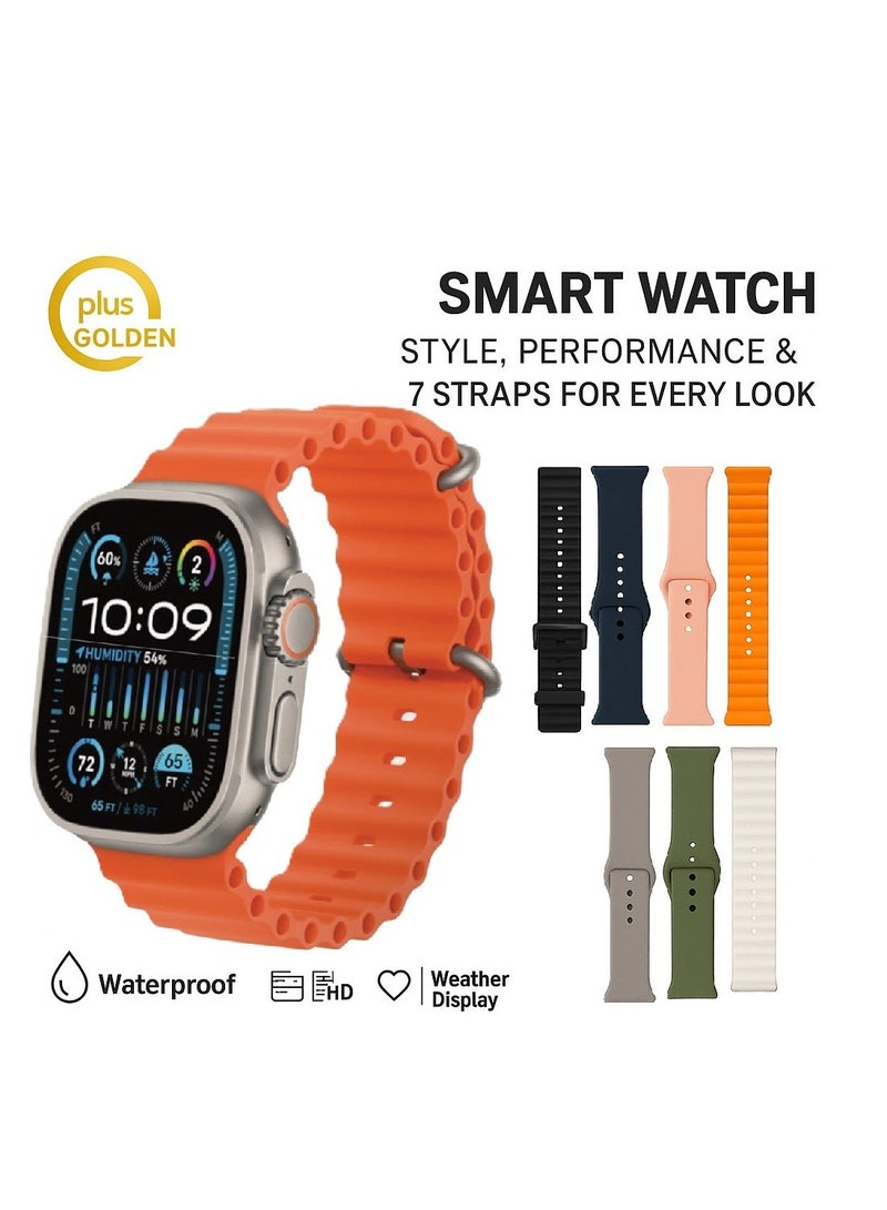 Smart Watch With Health Fitness Tracker Sport Watch  Supports 7 addition Wrist Strap 49MM-Multicolour - Image 1