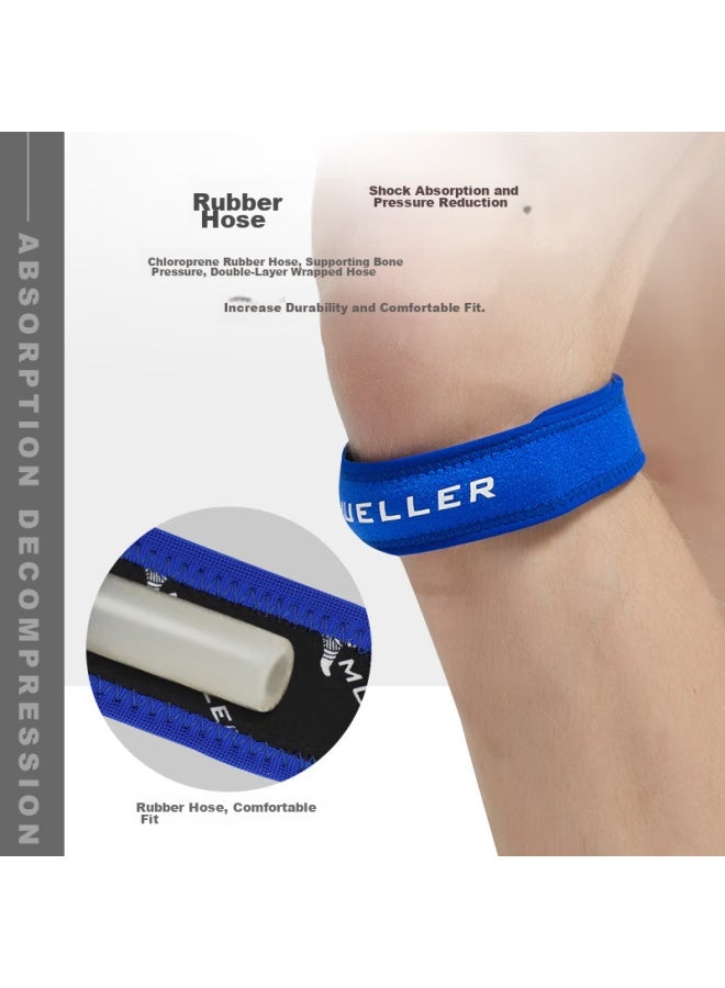 Mueller Mueller Jump Knee Patellar Tendon Compression Band Sports Knee Brace Patellar Strap For Running, Hiking, Table Tennis, One Size Fits All, Blue, For Men And Women - Image 3