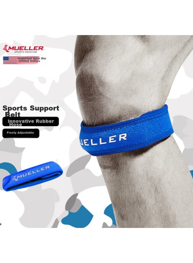 Mueller Mueller Jump Knee Patellar Tendon Compression Band Sports Knee Brace Patellar Strap For Running, Hiking, Table Tennis, One Size Fits All, Blue, For Men And Women - Image 1