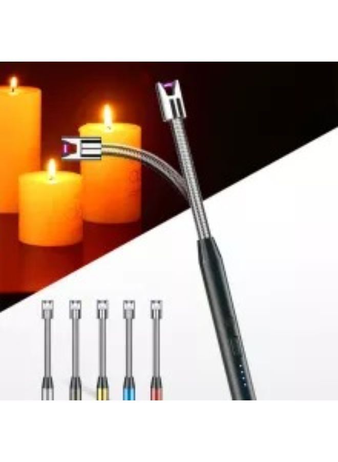 ولاعة كهربائية بتصميم قوس مضادة للرياح  وقابلة لإعادة الشحن بمنفذ USB اسود - Image 1
