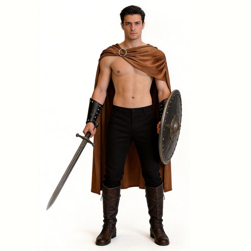 2026 Spartan Warrior Cosplay Cape Ancient Roman Cloak Role-Playing Costume