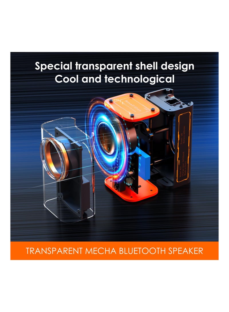 SYOSI Transparent Wireless Bluetooth Speaker, Portable Mini Speaker, with Led Colorful Lights Stereo Sound Tws Small Speakers for Office, Party Camping, Shower, Home, Travel, for Any Anniversary(1 Pack) - Image 2