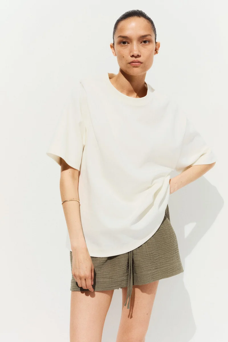 H&M MAMA Drawstring muslin shorts