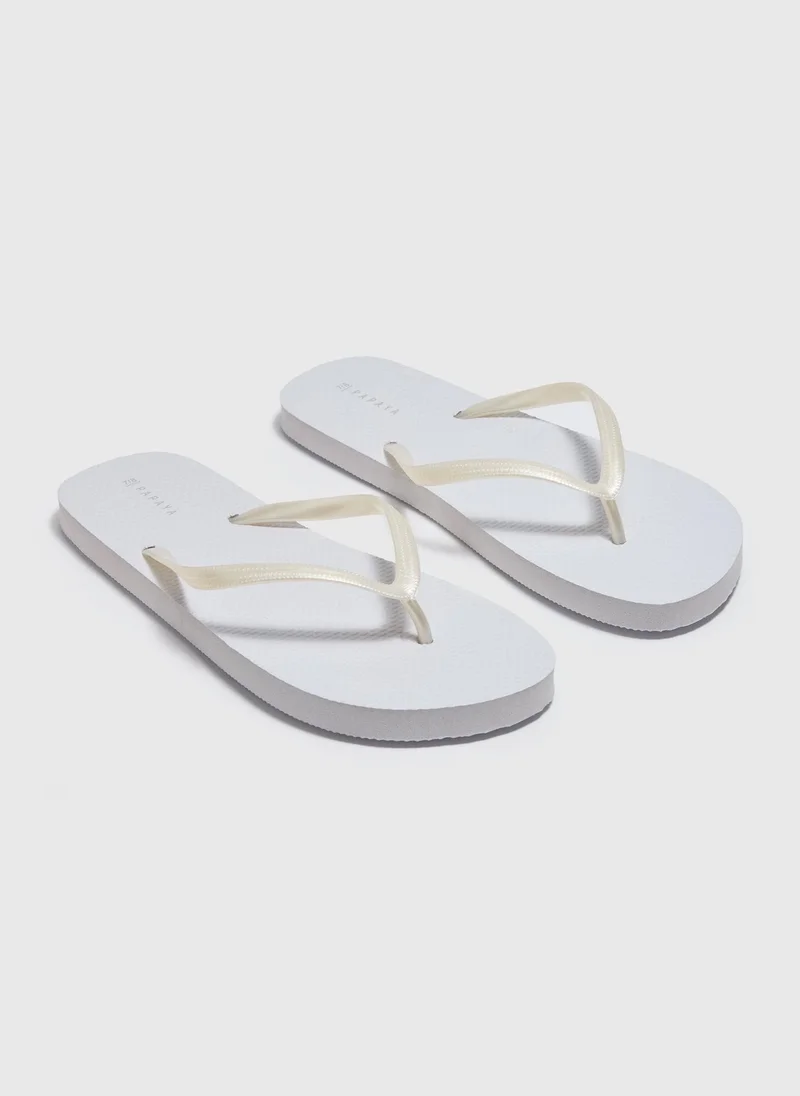 Matalan White Flip Flops