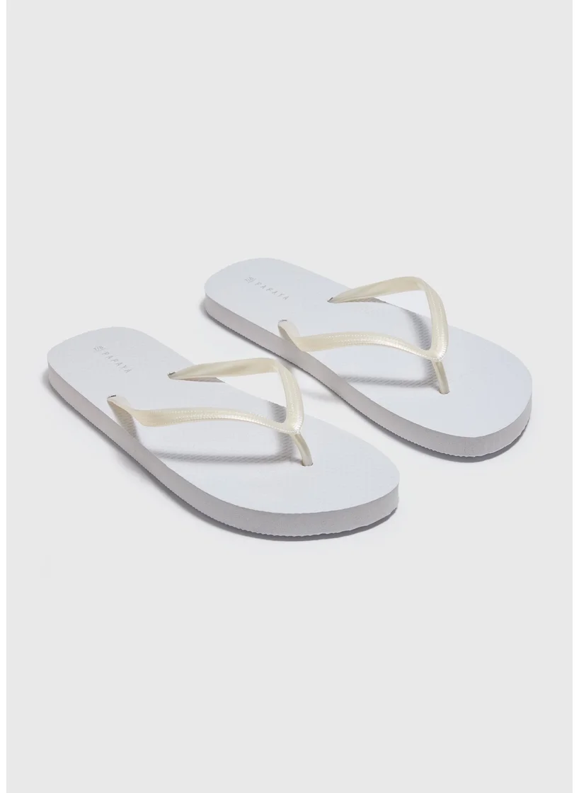 Matalan White Flip Flops