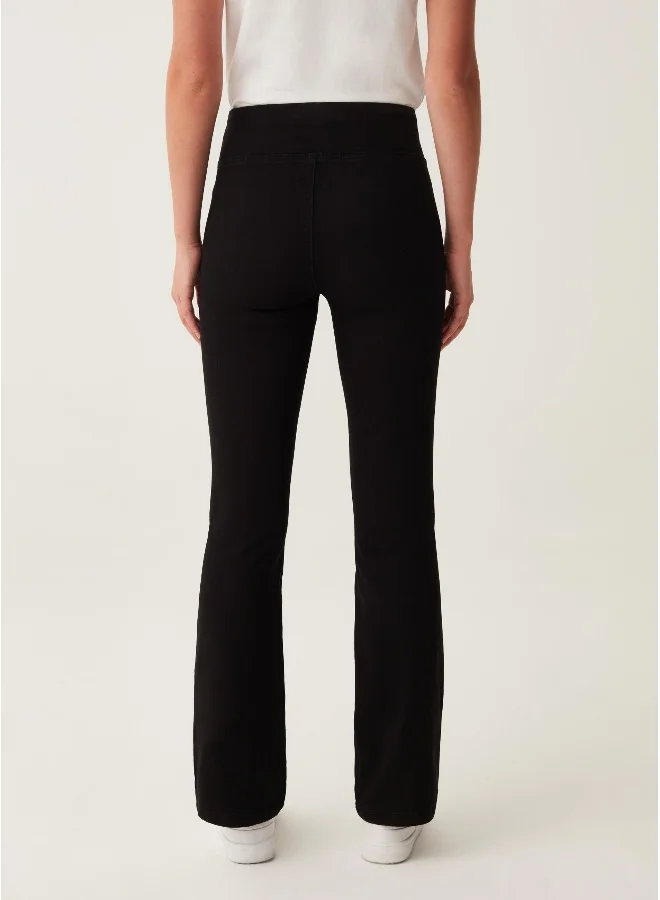 او في اس High-rise flare-fit jeggings