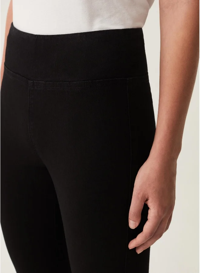 او في اس High-rise flare-fit jeggings