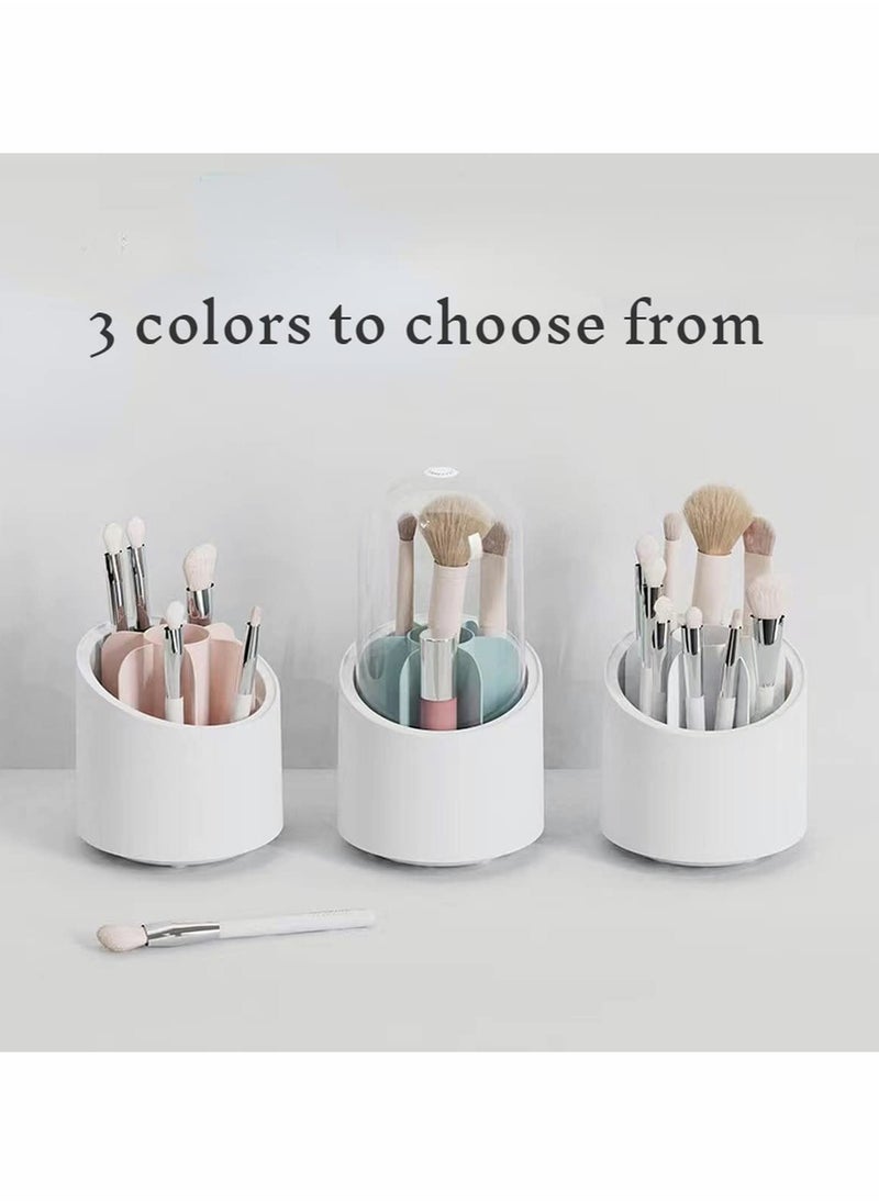 Generic - Makeup Brush Holder, 360 Rotating Makeup Organizer, Clear Makeup Display Cases Organizer for Vanity Organizers Brush Storage (Blue) - Image 1
