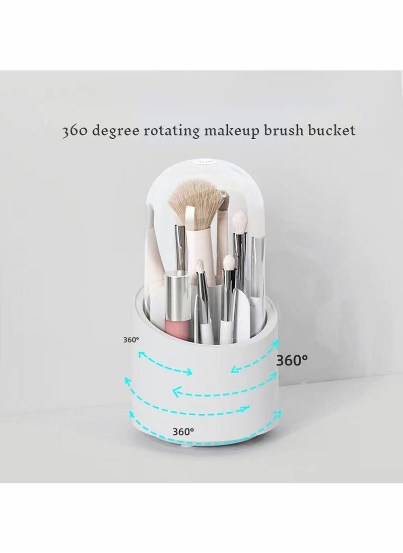 Generic - Makeup Brush Holder, 360 Rotating Makeup Organizer, Clear Makeup Display Cases Organizer for Vanity Organizers Brush Storage (Blue) - Image 1