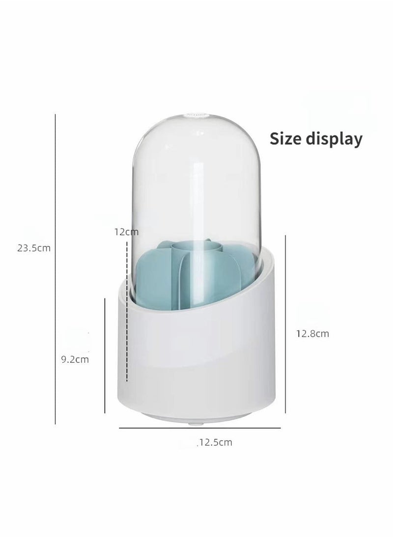 Generic - Makeup Brush Holder, 360 Rotating Makeup Organizer, Clear Makeup Display Cases Organizer for Vanity Organizers Brush Storage (Blue) - Image 1