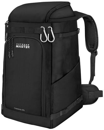 OutdoorMaster Ski Boot Bag, 65L Snowboard Boots Travel Backpack for Helmet, Ski Shoes, Goggles, Gloves, and Accessories, Waterproof Exterior & Bottom - Image 1