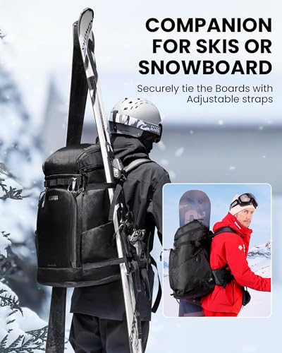 OutdoorMaster Ski Boot Bag, 65L Snowboard Boots Travel Backpack for Helmet, Ski Shoes, Goggles, Gloves, and Accessories, Waterproof Exterior & Bottom - Image 2