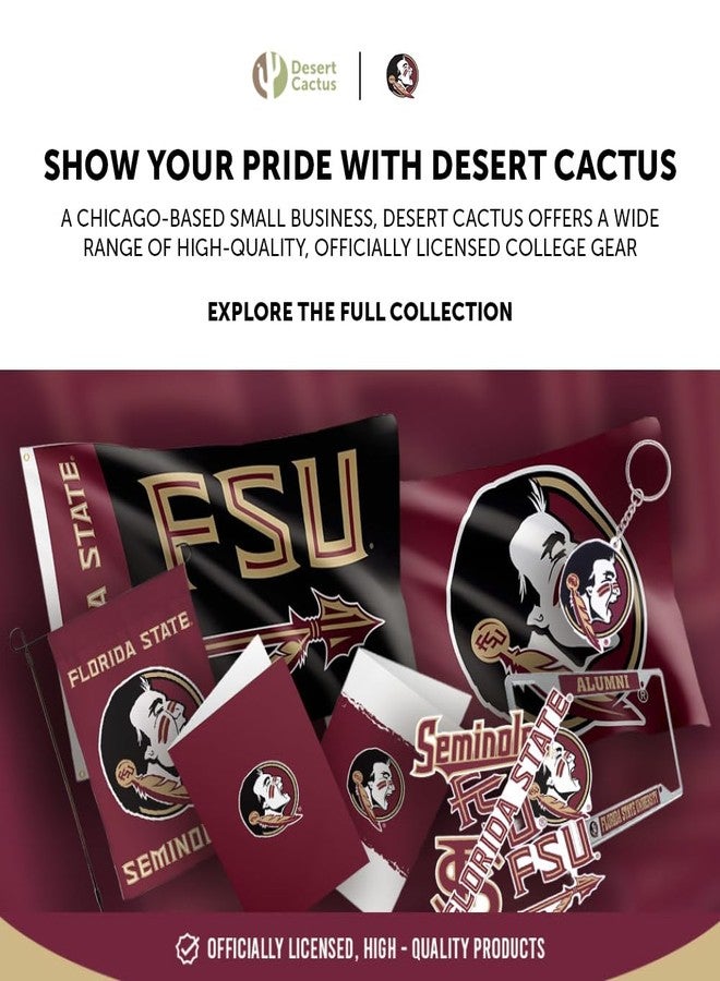 Desert Cactus Florida State University License Plate Frame Seminoles FSU Holder for Front or Back of Car Metal Car Tag Holder Officially Licensed (Slogan 2) - Image 5