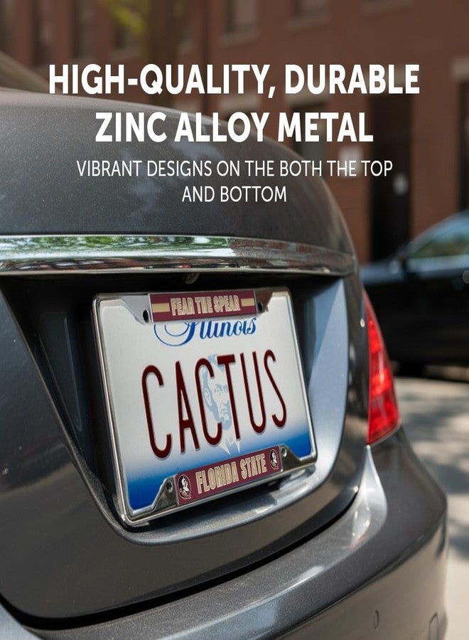 Desert Cactus Florida State University License Plate Frame Seminoles FSU Holder for Front or Back of Car Metal Car Tag Holder Officially Licensed (Slogan 2) - Image 4
