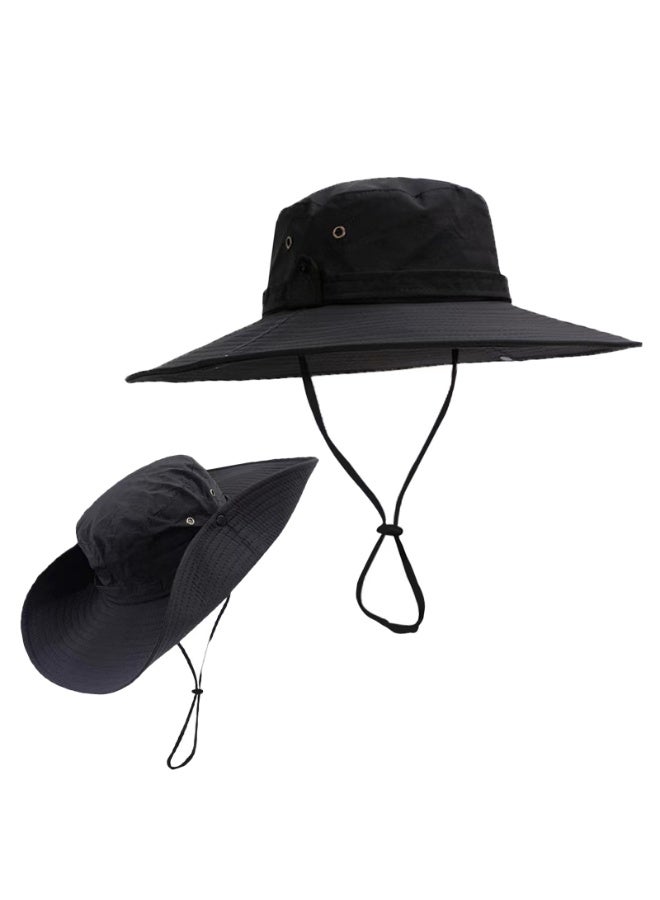 Unisex UV Protection Wide Brim Bucket Sun Hat Outdoor Fishing Cap