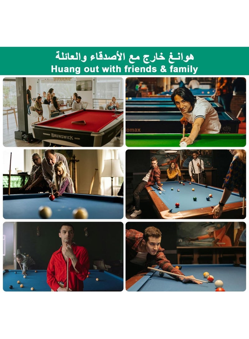 Soofam عصا بلياردو بريدج، عصا كيو قابلة للسحب مع خيوط لولبية 3 رؤوس معدنية قابلة للإزالة، حامل عصا بريدج سنوكر - Image 5