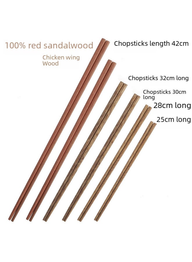 Lengthened Hot Pot Chopsticks Chicken Wing Wood Red Sandalwood Solid Wood Chopsticks Fried Noodles Fried Oil Stick Hot Pot Shop Special Non-slip-Color:Chicken Wing Wood-Specifications:32cm  - Image 4