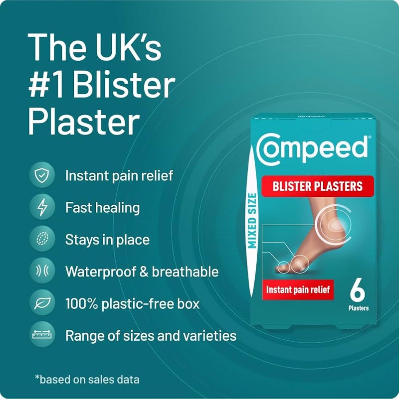 كومبيد 1 Compeed لصقات بلاستر للبثور بمقاسات مختلطة، عبوة من 6 - Image 2