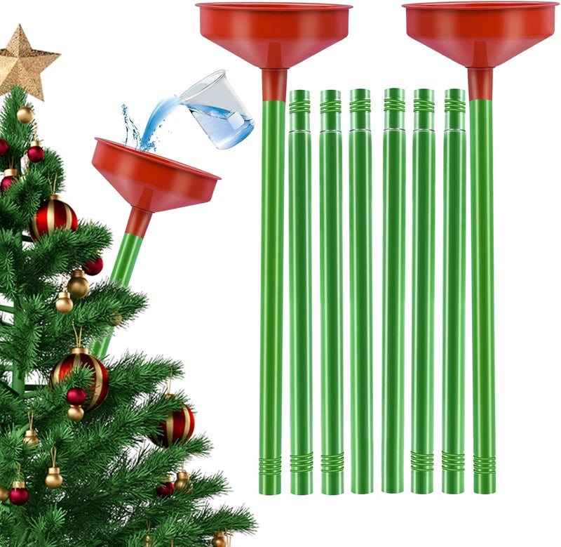 Feoang 2pack 47inch Christmas Tree Watering Funnel Christmas Tree Watering System with Large Stainless Steel Tubes Xmas Tree Watering Device Easy Assembly Plant Watering Tool for Indoor Outdoor Xmas Tree - Image 1