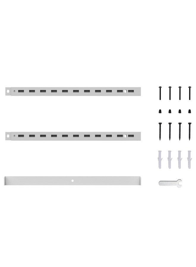 Mefirt White 6-Tier & 8-Tier Over The Door Pantry Organizer Accessories Set, Include 2pcs Slide Rails 15.75" L, 1pcs Crossbar 16.26" L, 4psc Small Screws, 4pcs Long Screws, 1pcs Wrench - Image 1