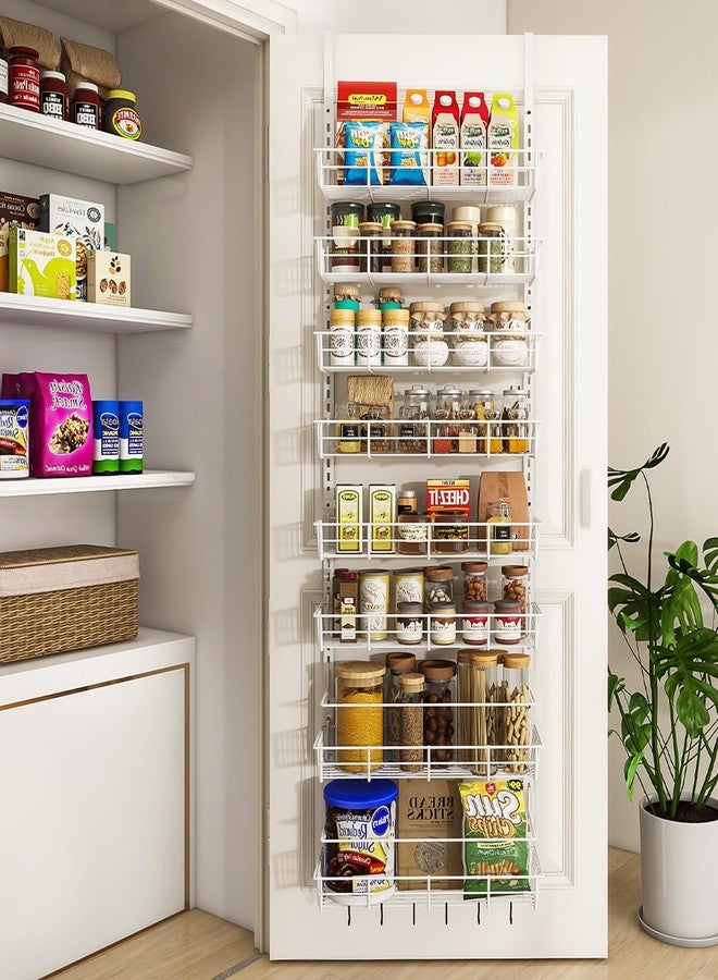 Mefirt White 6-Tier & 8-Tier Over The Door Pantry Organizer Accessories Set, Include 2pcs Slide Rails 15.75" L, 1pcs Crossbar 16.26" L, 4psc Small Screws, 4pcs Long Screws, 1pcs Wrench - Image 4