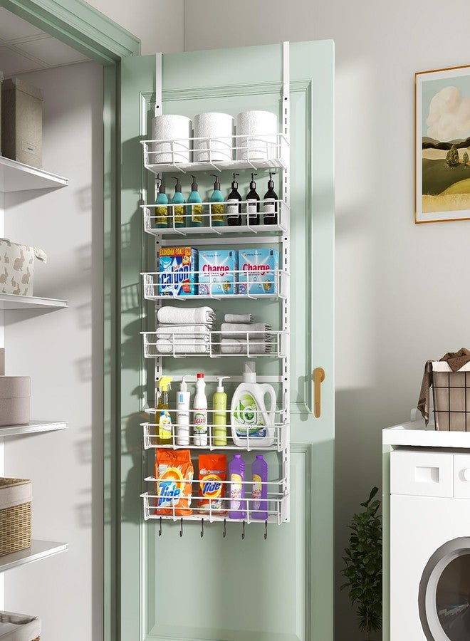 Mefirt White 6-Tier & 8-Tier Over The Door Pantry Organizer Accessories Set, Include 2pcs Slide Rails 15.75" L, 1pcs Crossbar 16.26" L, 4psc Small Screws, 4pcs Long Screws, 1pcs Wrench - Image 3
