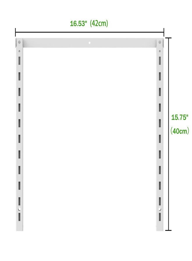 Mefirt White 6-Tier & 8-Tier Over The Door Pantry Organizer Accessories Set, Include 2pcs Slide Rails 15.75" L, 1pcs Crossbar 16.26" L, 4psc Small Screws, 4pcs Long Screws, 1pcs Wrench - Image 2