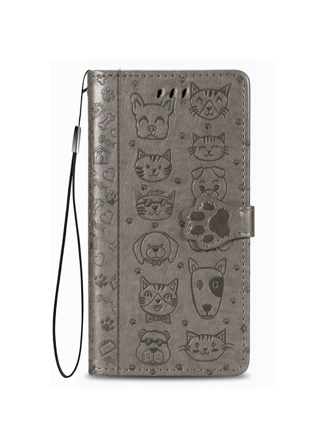 Zaboon Case For Huawei P Smart 2020 Lovely Cat and Dog Embossing Pattern Horizontal Flip Leather Case , with Holder & Card Slots & Wallet & Cartoon Clasp & Lanyard - Image 3