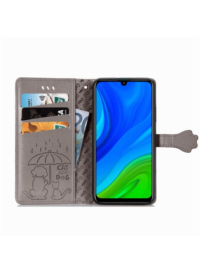 Zaboon Case For Huawei P Smart 2020 Lovely Cat and Dog Embossing Pattern Horizontal Flip Leather Case , with Holder & Card Slots & Wallet & Cartoon Clasp & Lanyard - Image 5