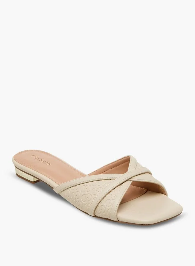 Celeste Women Monogram Embossed Sandals