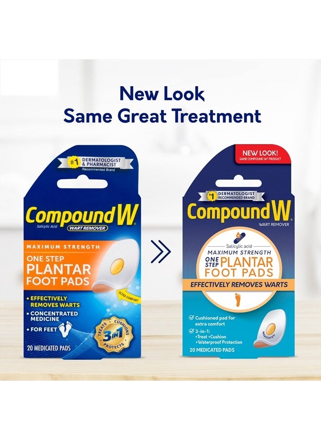 Compound W Maximum Strength One Step Plantar Wart Remover Foot Pads, 20 Count  - Image 2