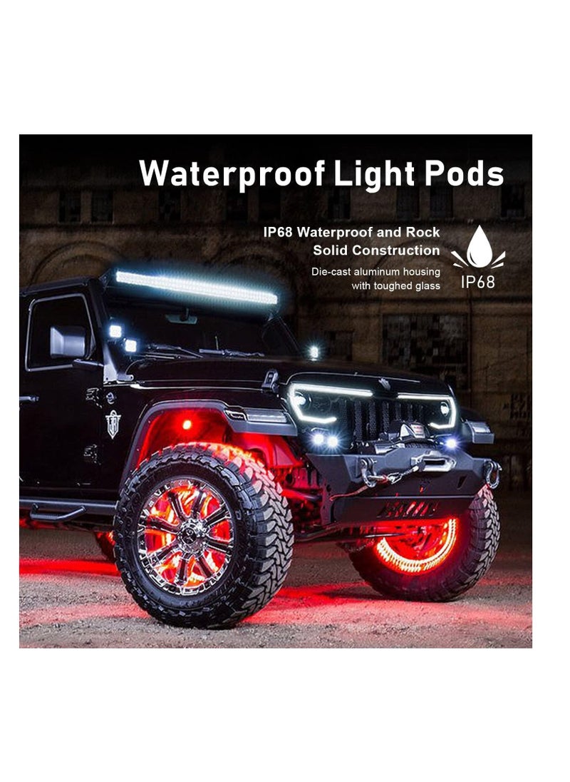TBS DESIGN RGB LED Rock Lights Kit Auto Underglow Neon LED Light Bluetooth Timing Control, Music Mode Flashing, Waterproof RGB LED Lights for Car Jeep Truck SUV ATV Boat Motorcycle - 4 Pods  - Image 5