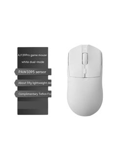 Ajazz Aj199 2.4G Wireless Mouse Paw3395 Sensor Reсһаrɡеable Low Delay Fps Gaming Mouse Light Weight Win Laptop Accessories Aj139 Pro White