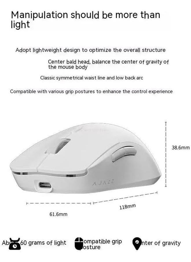 erorex - Ajazz Aj199 2.4G Wireless Mouse Paw3395 Sensor Reсһаrɡеable Low Delay Fps Gaming Mouse Light Weight Win Laptop Accessories Aj139 Pro White - Image 1