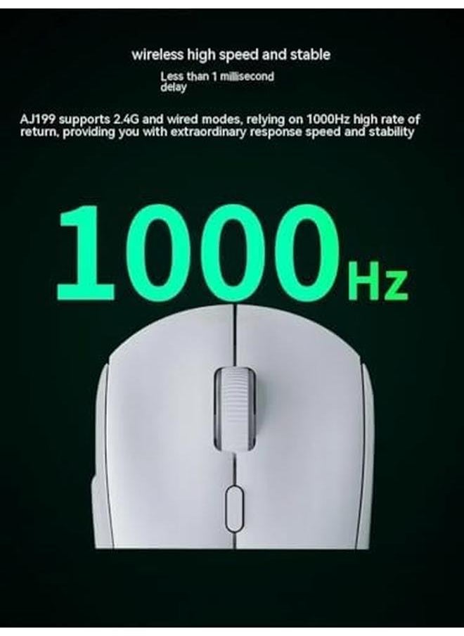 erorex - Ajazz Aj199 2.4G Wireless Mouse Paw3395 Sensor Reсһаrɡеable Low Delay Fps Gaming Mouse Light Weight Win Laptop Accessories Aj139 Pro White - Image 1