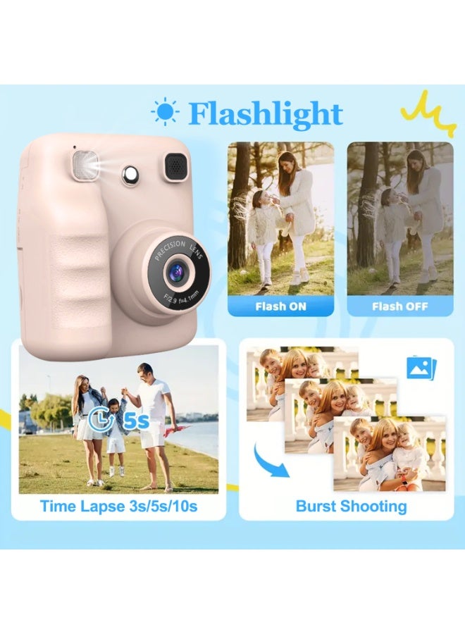 Instant Print Digital Camera for Men, Women - HD Selfie Camera with Built-in more Filters, 1080P Photo/Video Recording,Built-in Rolls Paper - Portable Mini Polaroid Printer for Travel, Valentine's Day, Christmas, Birthdays, Parties - Best Creative Gift for Couples, Friends, Family（1300mAh Rechargeable batteries） - Image 3