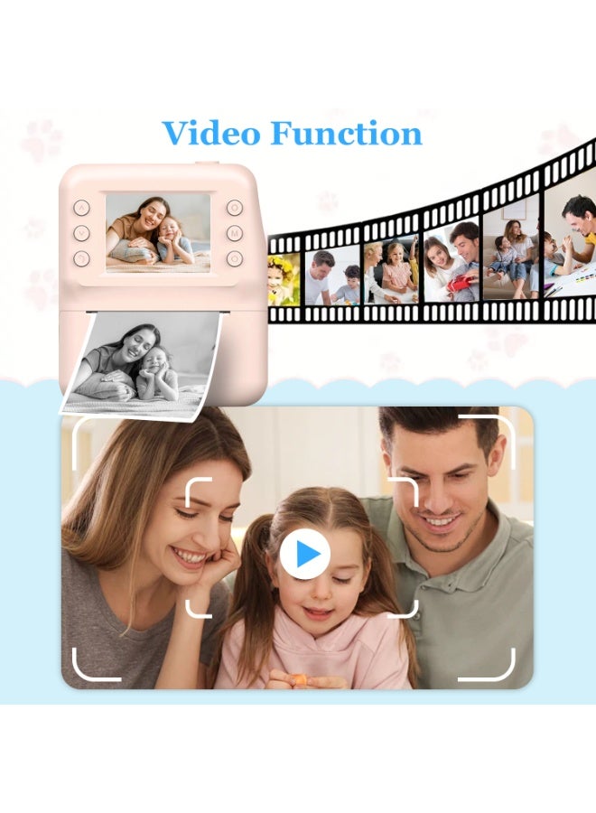 Instant Print Digital Camera for Men, Women - HD Selfie Camera with Built-in more Filters, 1080P Photo/Video Recording,Built-in Rolls Paper - Portable Mini Polaroid Printer for Travel, Valentine's Day, Christmas, Birthdays, Parties - Best Creative Gift for Couples, Friends, Family（1300mAh Rechargeable batteries） - Image 5