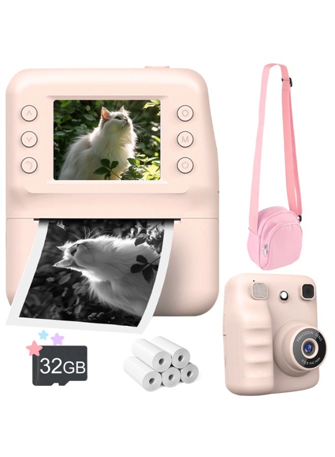 Instant Print Digital Camera for Men, Women - HD Selfie Camera with Built-in more Filters, 1080P Photo/Video Recording,Built-in Rolls Paper - Portable Mini Polaroid Printer for Travel, Valentine's Day, Christmas, Birthdays, Parties - Best Creative Gift for Couples, Friends, Family（1300mAh Rechargeable batteries） - Image 1