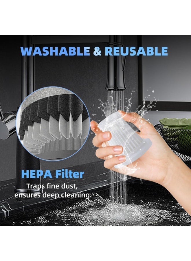 SUITU مكنسة سيارة لاسلكية، 4 في 1 مكنسة محمولة لاسلكية ومجفف هواء ومضخة، محرك بدون فرشاة بقوة شفط 15000Pa مكنسة صغيرة مع بطارية قابلة للشحن من نوع-C و7 ملحقات للسيارة، المنزل، المكتب، والتخييم - Image 5